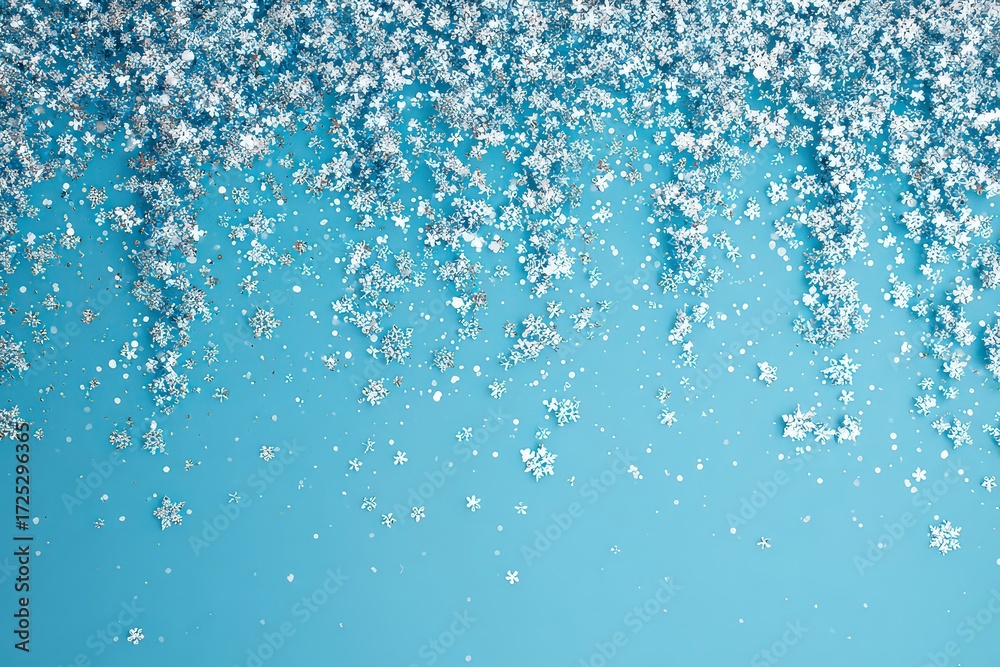 Fototapeta premium Colorful Confetti Scattered On Light Teal Background