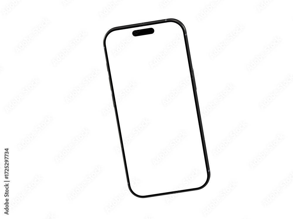 High-quality image of a modern smartphone with a blank screen, perfect for app presentations or website mockups. Isolated on white background. High-quality image of a modern smartphone with a blank screen, perfect for app presentations or website mockups. Isolated on white background.