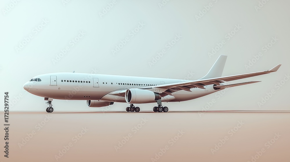 Obraz premium A pristine white airplane on the tarmac, ready for takeoff, embodying the spirit of travel and adventure.