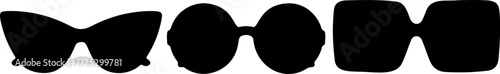 Stylish sunglasses shapes for summer fun, bold and modern designs, vector graphics for fashion and style trends