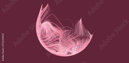 Pink abstract art, flowing ...