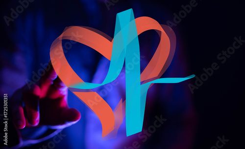 Vibrant abstract heart desi...