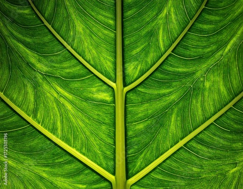 Close Up Vibrant Green Leaf Texture