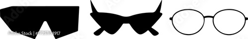 Stylish eyewear collection showcasing sunglasses and eyeglasses for fashion and design projects