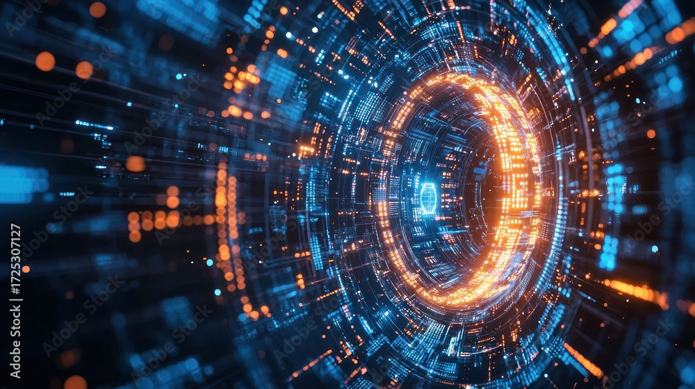 Fototapeta premium Digital Vortex: A Journey Through Cyberspace