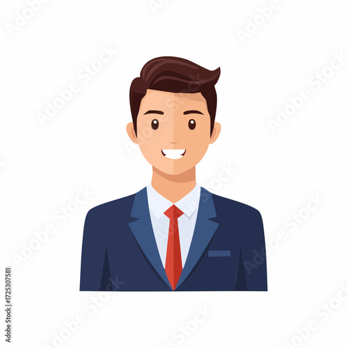 Smiling businessman in suit and tie illustration