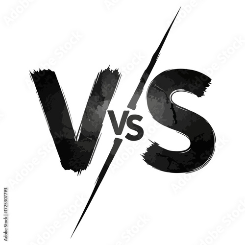 Bold Versus Symbol With Grunge Texture.