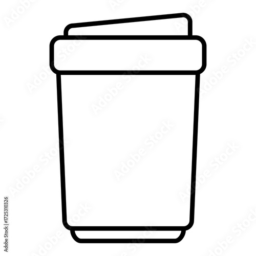 Vector Line Icon - Disposable Glass of Coffee