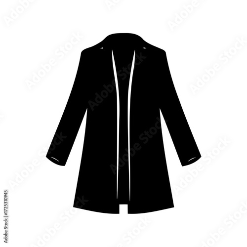 Black Stylish Overcoat Depicting Elegant and Modern Fashion Trend Design Element