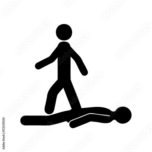 Black and white representation of dominance, power, violence, and abuse of authority