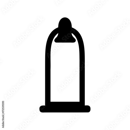 Black and White Simple Condom Illustration for Safe Sex Awareness Campaigns