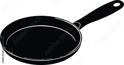 frypan vector, cooking utensil illustration 