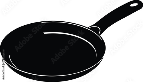 frypan vector, cooking utensil illustration 