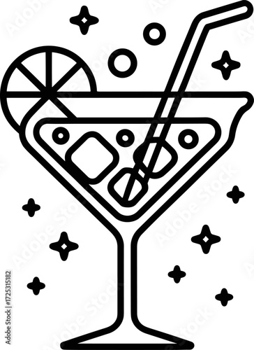 Elegant Martini Cocktail with Fresh Lime and Ice Sparkles for Festive Celebrations and Party Nights