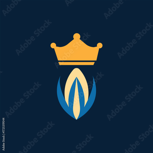 Royal Shield Emblem Logo, Crown Crest Badge, Luxury Brand Identity, Elegant Vintage Heraldic Symbol Vector