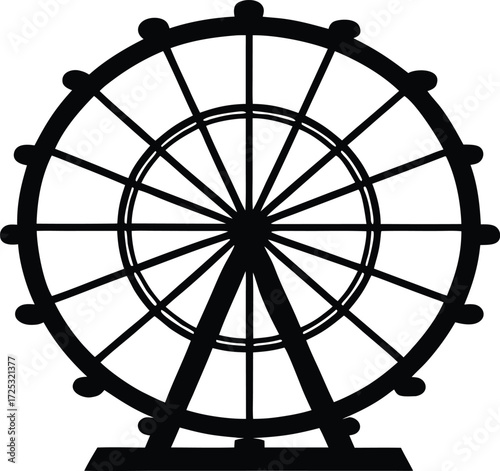 ferris wheel silhouette, ride vector art