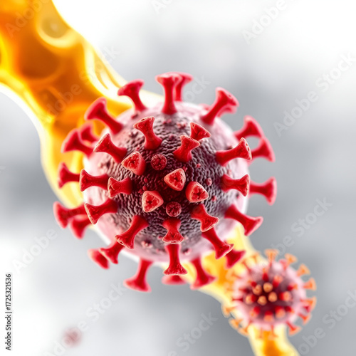 Virus Attaching to a Host Cell