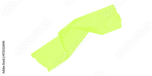 A whimsical strip of chartreuse washi tape slightly crumpled and off kilter against the void suggesting playful