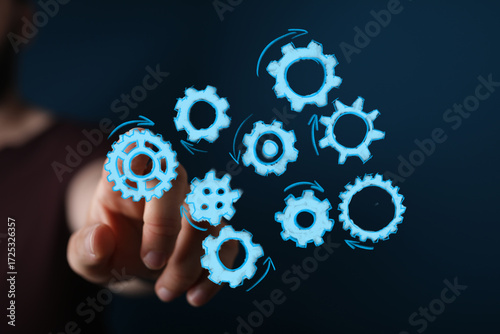 Abstract image of gears sym...