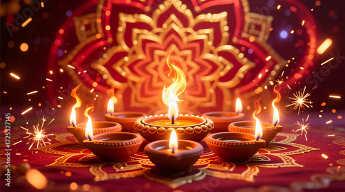 Diwali Diya decoration for Diwali festival Diwali 