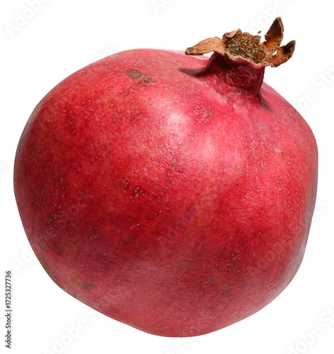 Red ripe whole pomegranate on isolated background