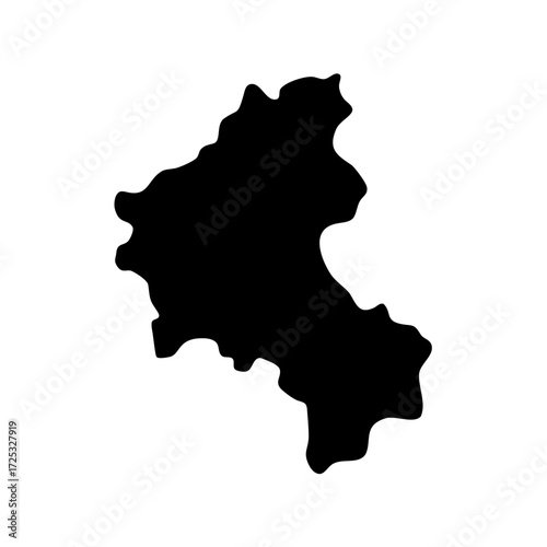 Silhouette Map of Nagorno Karabakh Region, Controversial Territory in Southern Caucasus