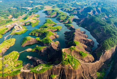 Aerial photography of Gaoyiling in Chenzhou, Hunan Province in the summer evening