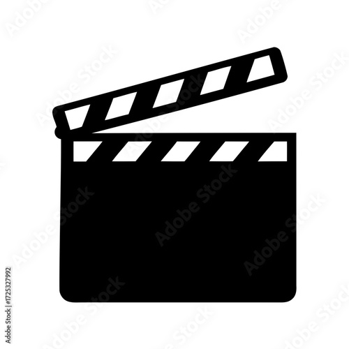 Movie slate or clapperboard in black silhouette for film making process