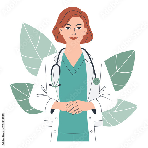 Female doctor portrait, medical professional, healthcare worker, essential staff, medicine career