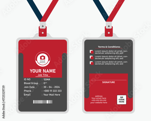 Modern Business Card with Two Sides Card. Company and private visiting card vector template.