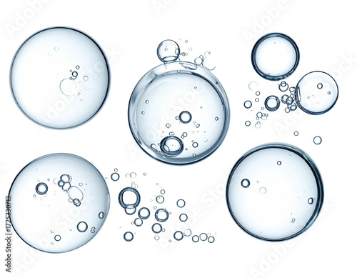 Close-up view of clear liquid with bubbles in circular formations