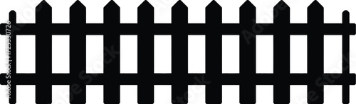 Black and white picket fence vector illustration graphic art