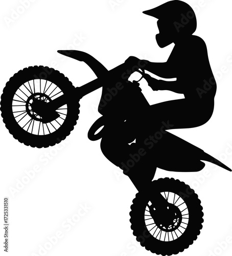 Motorbike Wheelie Adobe Illustrator AI File
