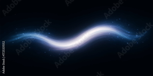 Abstract blue light wave design with stars for space night sky backgrounds motion illustration effect