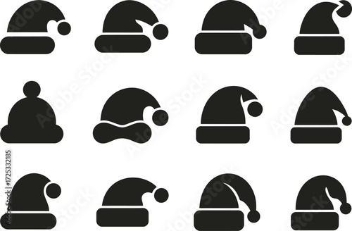 Vector santa hats christmas holiday season celebration graphic