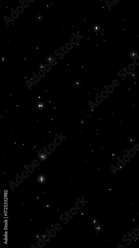Vertical twinkling and shooting stars animation on black background