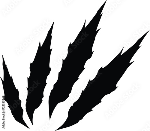 claw mark silhouette, scratch vector art
