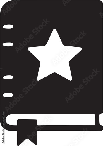 Spell book silhouette vector perfect for magic, witchcraft, fantasy, mystical design, and Halloween theme.