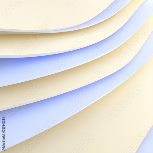 Smooth Pastel Blue Curved Stripes Seamless Pattern Design