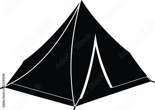 tent icon, outdoor accommodation design