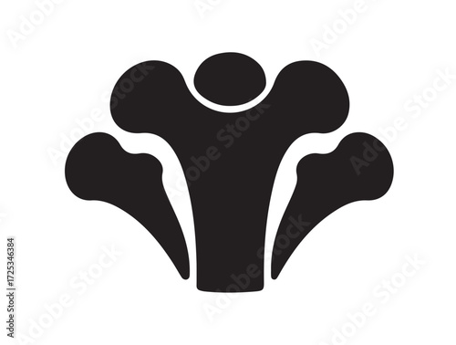  Back bone icon black and white in silhoette white background.