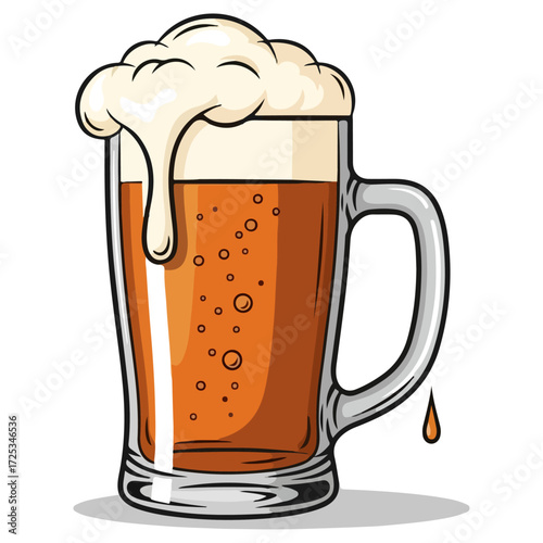 Full Beer Mug with Frothy Head.