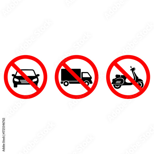 No Vehicles Allowed Sign.