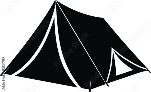 camping tent icon, outdoor accommodation design