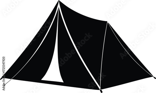 camping tent icon, outdoor accommodation design