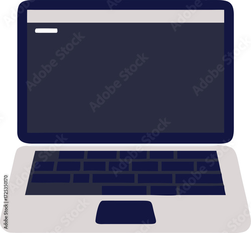 Modern Laptop Computer with Dark Screen and Keyboard technology device