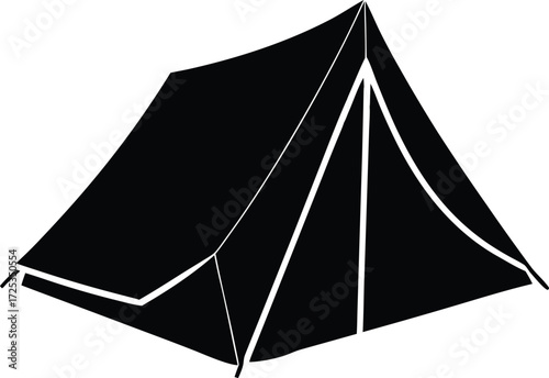 camping tent silhouette, shelter vector art