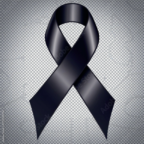 A mourning black ribbon tribute symbol