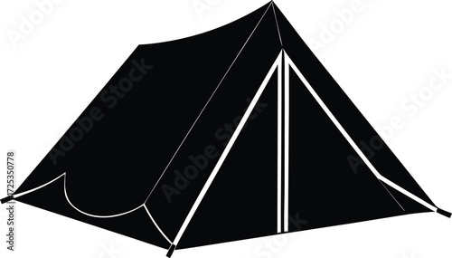 camping tent silhouette, shelter vector art