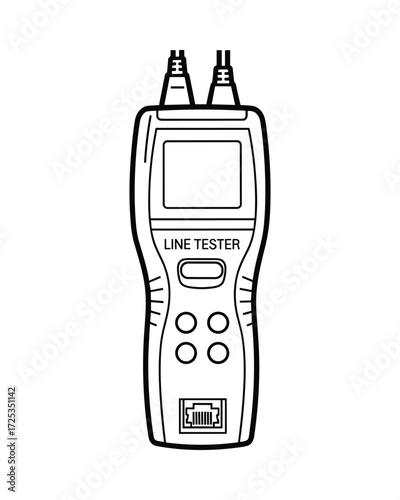 Black and white Line Tester Vector illustration